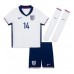 Camisa de time de futebol Inglaterra Ezri Konsa #14 Replicas 1º Equipamento Infantil Europeu 2024 Manga Curta (+ Calças curtas)